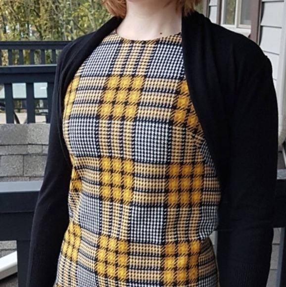 🌟Host Pick🌟 60's Mod Tweed Houndstooth Dress - Picture 2 of 7